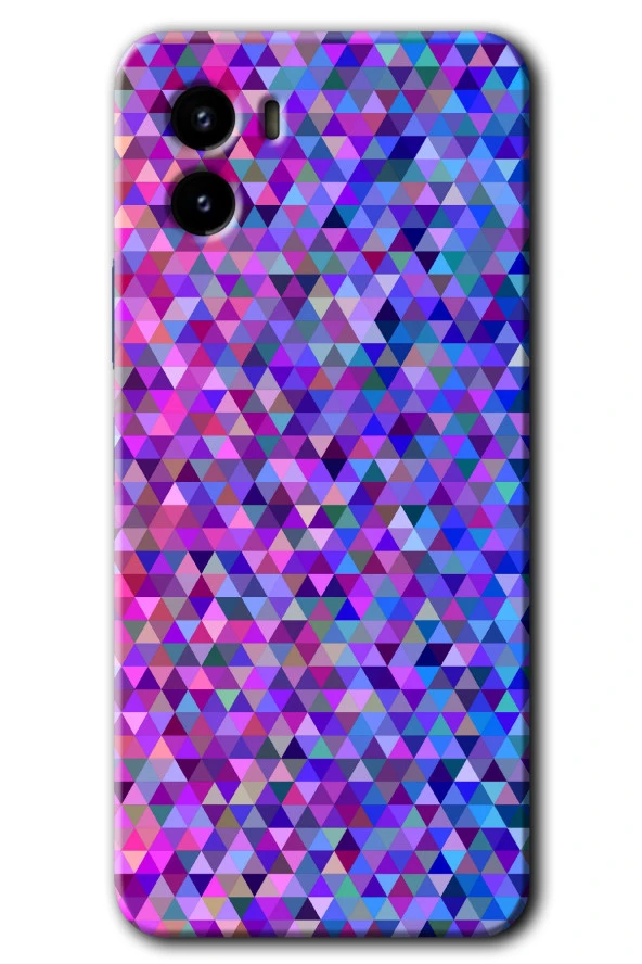Vivo Y15s Kılıf HD Desen Baskılı Arka Kapak - Pixel Mozaik