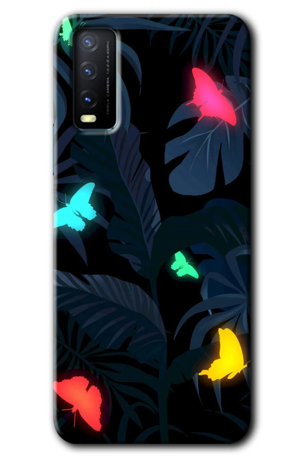Vivo Y20 Kılıf HD Desen Baskılı Arka Kapak - Lighter Butterfly