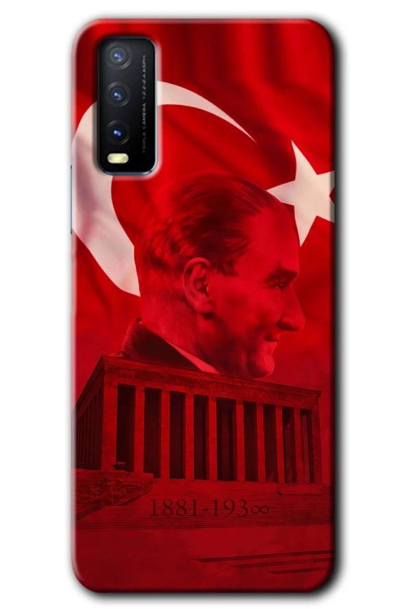 Vivo Y20 Kılıf HD Desen Baskılı Arka Kapak - Anıtkabir Atatürk
