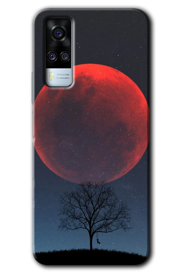 Vivo Y31 2021 Kılıf HD Desen Baskılı Arka Kapak - Kanlı Ay