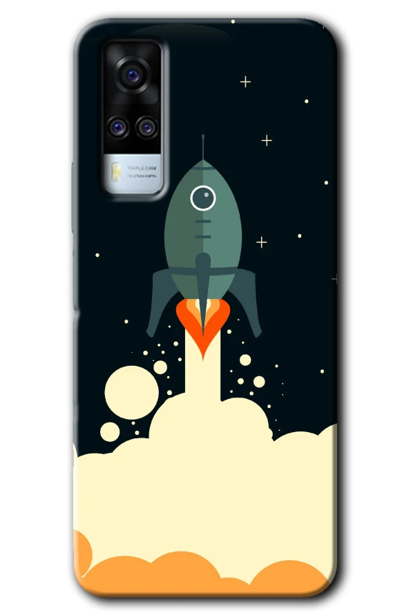 Vivo Y51a Kılıf HD Desen Baskılı Arka Kapak - Space Smoke