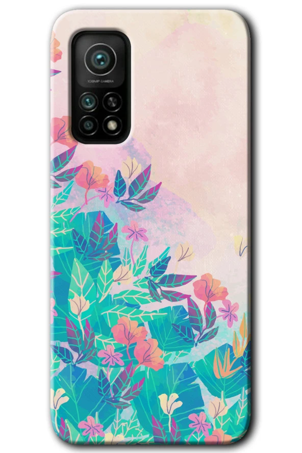 Xiaomi Mi 10T Pro Kılıf HD Desen Baskılı Arka Kapak - Çizim Yapraklar