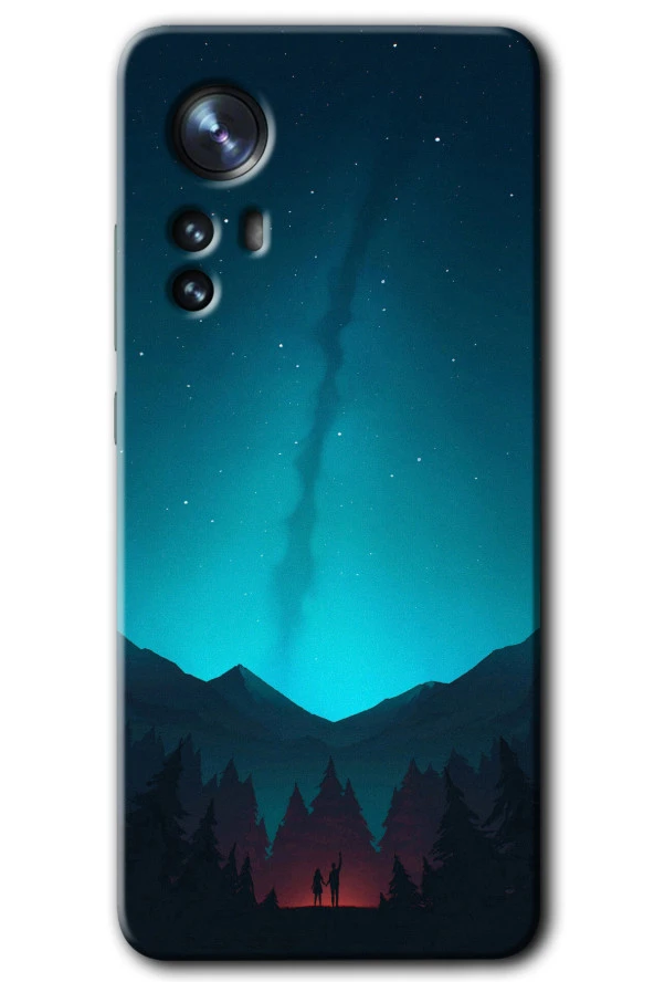 Xiaomi Mi 12 Kılıf HD Desen Baskılı Arka Kapak - Night Fores Mount