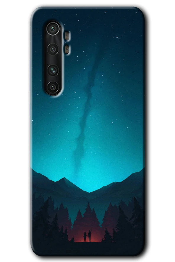 Xiaomi Mi Note 10 Lite Kılıf HD Desen Baskılı Arka Kapak - Night Fores Mount