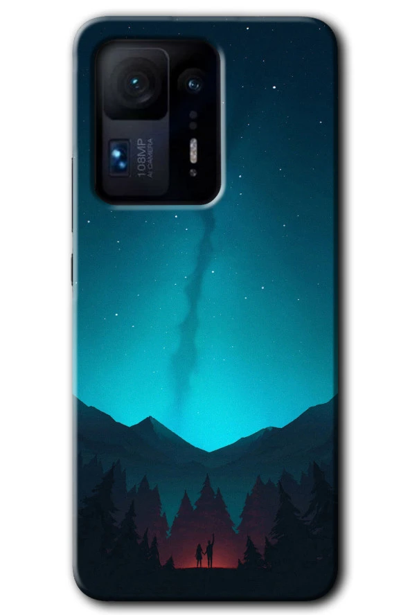 Mi Mix 4 Kılıf HD Desen Baskılı Arka Kapak - Night Fores Mount