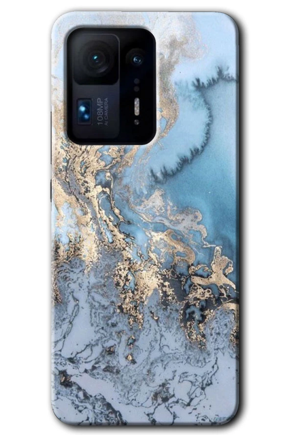 Mi Mix 4 Kılıf HD Desen Baskılı Arka Kapak - Eski Mermer