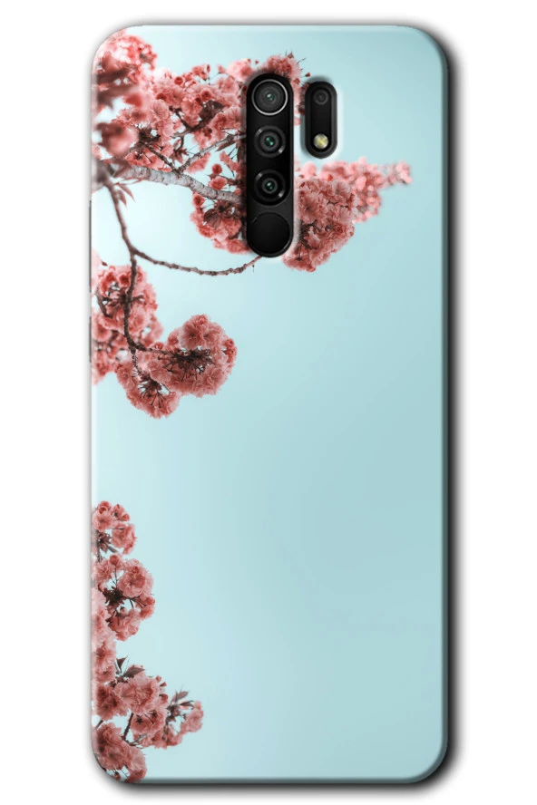 Redmi 9 Kılıf HD Desen Baskılı Arka Kapak - Japon Çiçeği