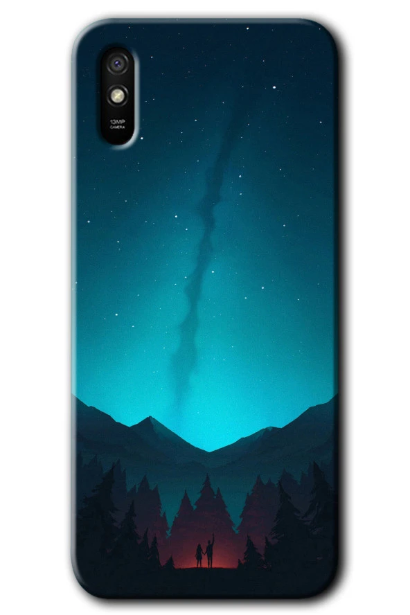 Redmi 9A Kılıf HD Desen Baskılı Arka Kapak - Night Fores Mount