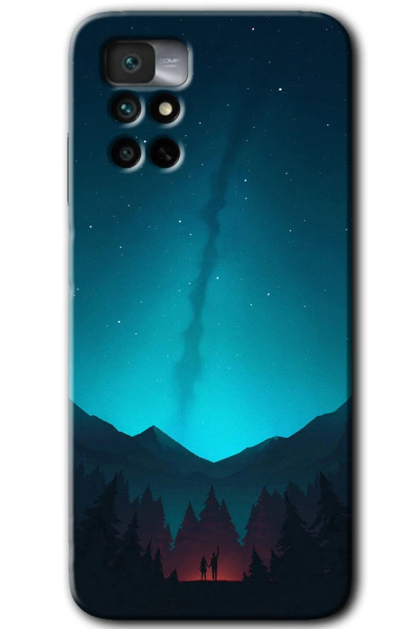 Redmi Note 11 4G Kılıf HD Desen Baskılı Arka Kapak - Night Fores Mount