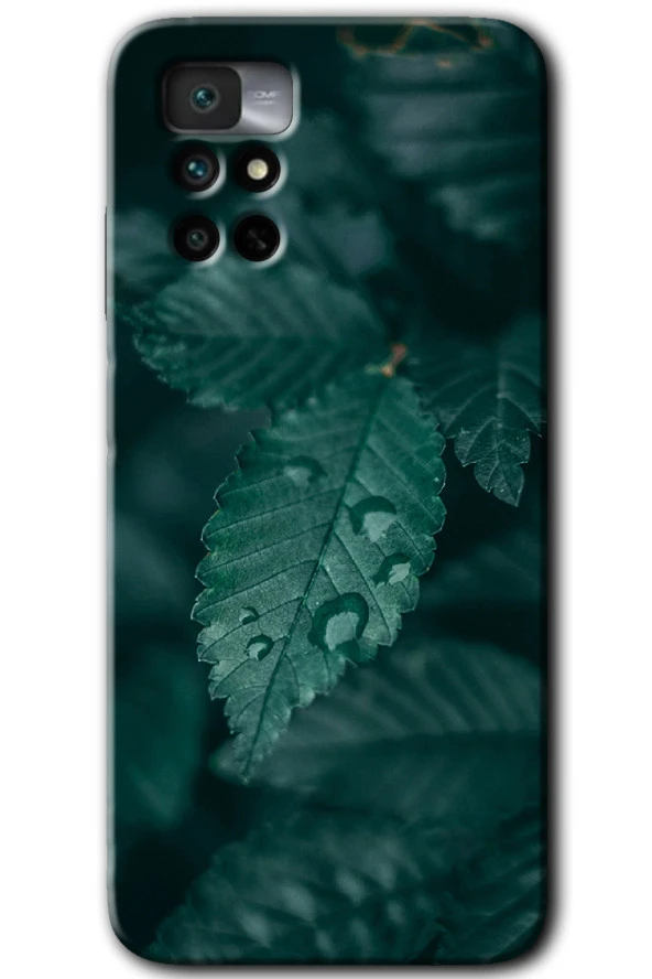 Redmi Note 11 4G Kılıf HD Desen Baskılı Arka Kapak - Yağmurlu Yaprak