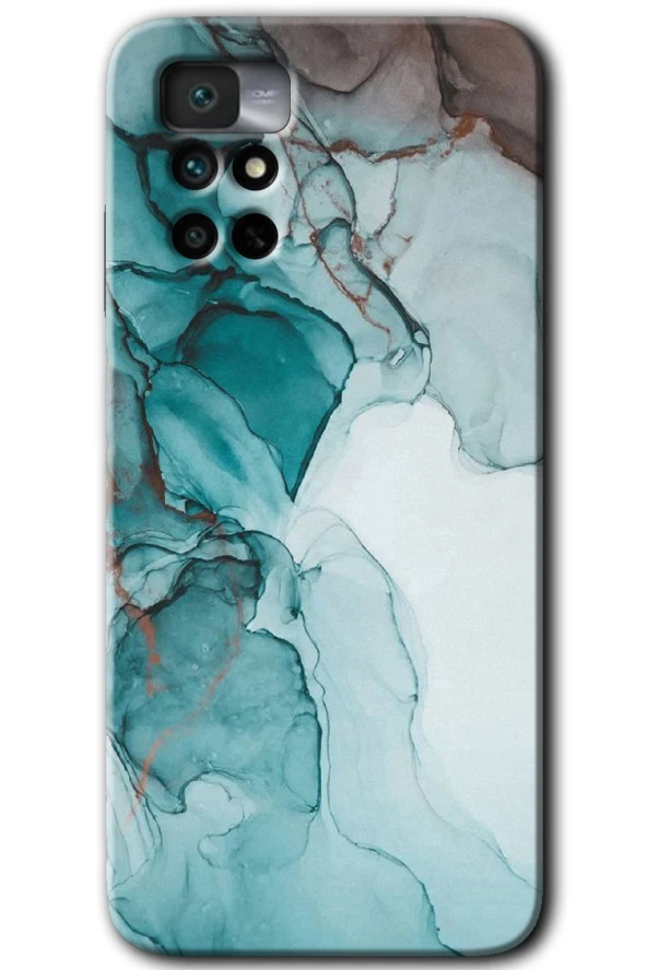Redmi Note 11 4G Kılıf HD Desen Baskılı Arka Kapak - Buzul Mermer