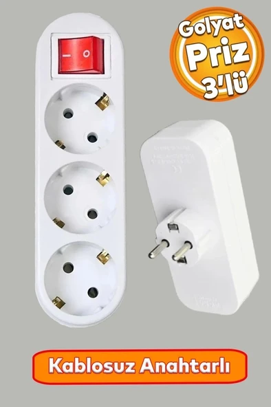 Fetih Üçlü Anahtarlı Golyat Topraklı Grup Priz 106-03 - 2