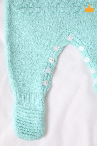 Babyhola Yılbaşı Özel Kostüm Triko Patikli Tulum Erkek Kız Bebek Çocuk 11925 - 6