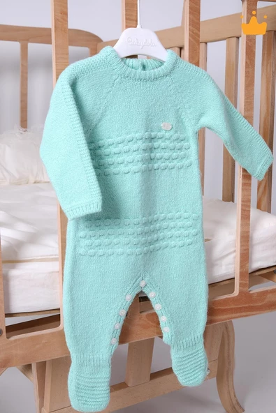 Babyhola Yılbaşı Özel Kostüm Triko Patikli Tulum Erkek Kız Bebek Çocuk 11925