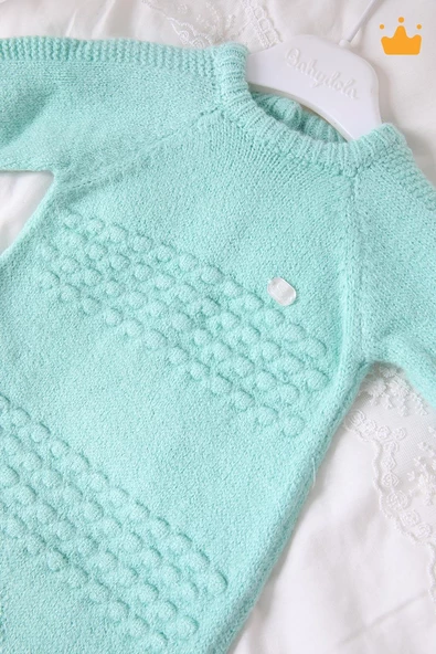 Babyhola Yılbaşı Özel Kostüm Triko Patikli Tulum Erkek Kız Bebek Çocuk 11925 - 5