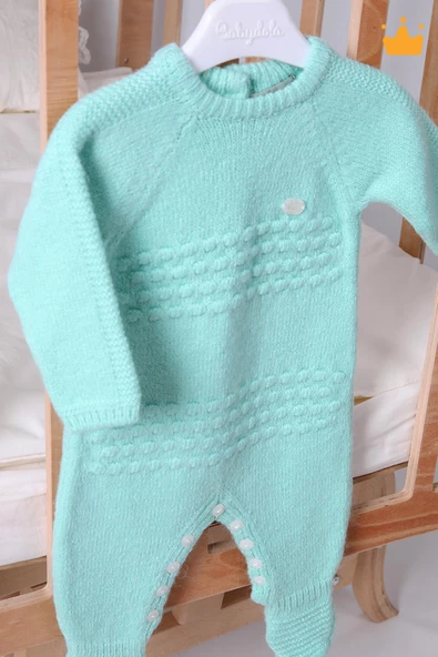 Babyhola Yılbaşı Özel Kostüm Triko Patikli Tulum Erkek Kız Bebek Çocuk 11925 - 8