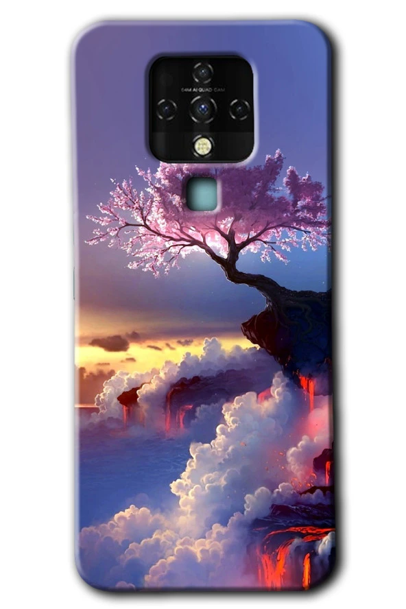Tecno Camon 16 Kılıf HD Desen Baskılı Arka Kapak - Wash Red Wall