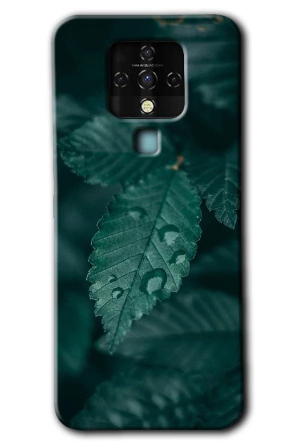 Tecno Camon 16 Kılıf HD Desen Baskılı Arka Kapak - Yağmurlu Yaprak