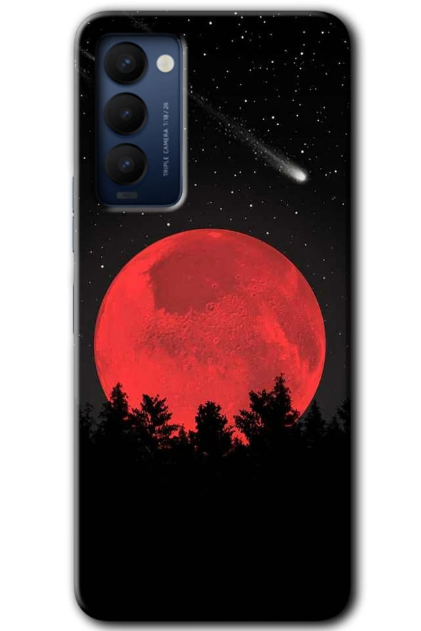 Tecno Camon 18T Kılıf HD Desen Baskılı Arka Kapak - Kanlı Ay