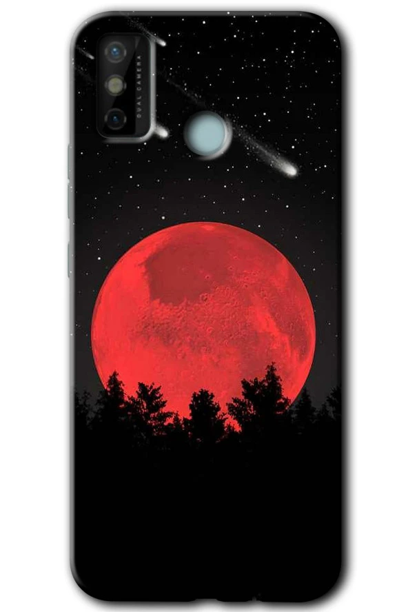 Tecno Spark 6 Go Kılıf HD Desen Baskılı Arka Kapak - Kanlı Ay