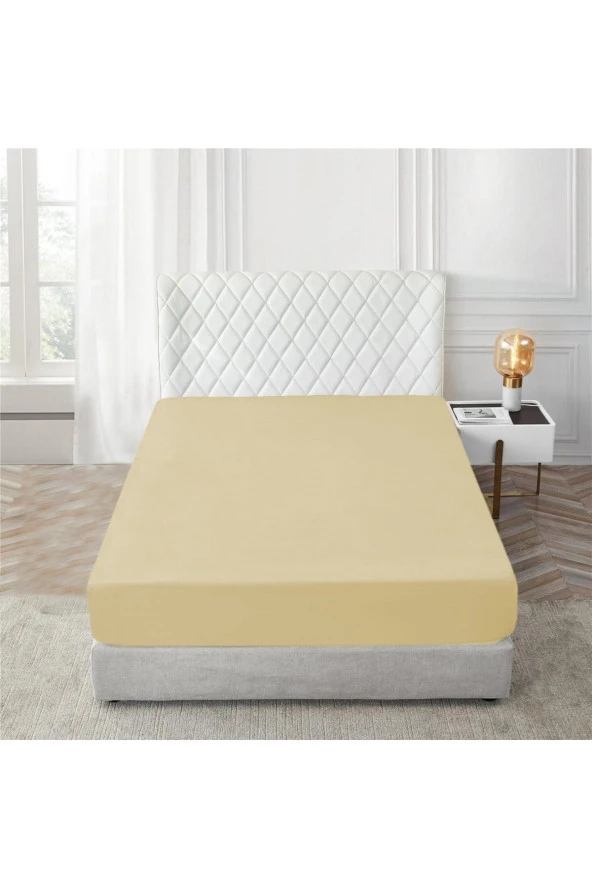 Fitted Lastikli Kumaş Çarşaf Yastık Kılıflı Yatak Çarşafı Tek Kişilik 100 x 200 cm 100836 KASA -299 - 3