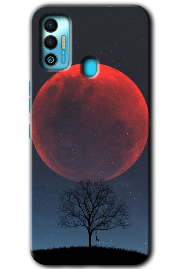 Tecno Spark 7T Kılıf HD Desen Baskılı Arka Kapak - Kanlı Ay