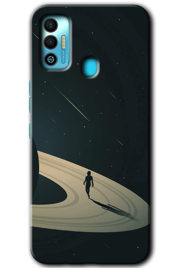 Tecno Spark 7T Kılıf HD Desen Baskılı Arka Kapak - Space Planet