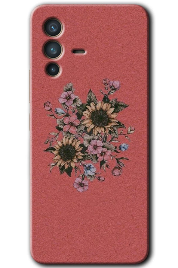 Vivo V23 5G Kılıf HD Desen Baskılı Arka Kapak - Retro Çiçek