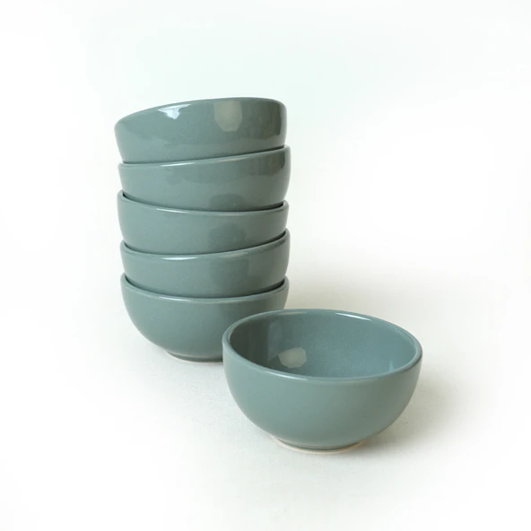 Keramika Yeşil Bulut Mini Çerezlik / Sosluk 8 Cm 6 Adet 326 - 2