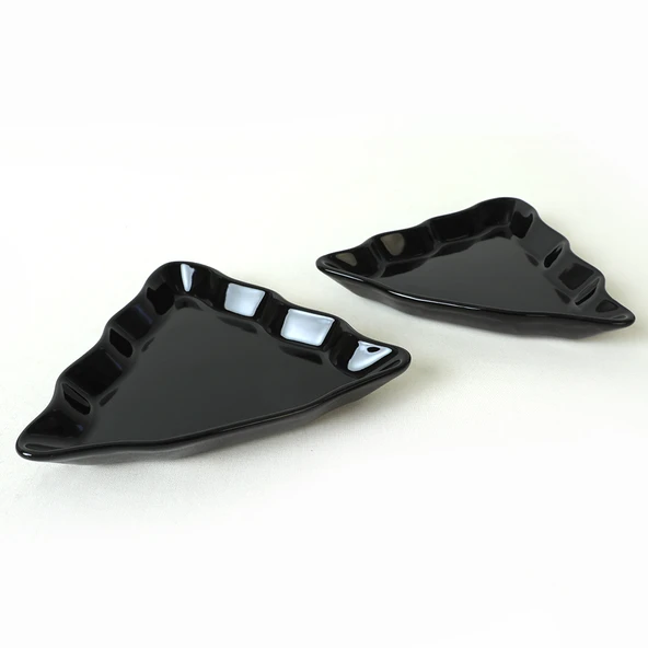 Keramika Siyah Çam Kayık Tabak 22 Cm 2 Adet - 5