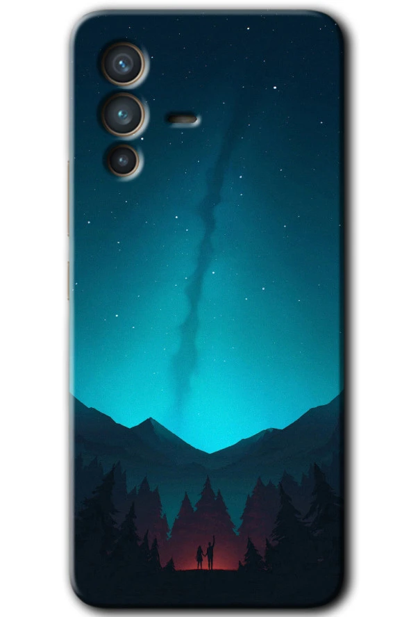 Vivo V23 5G Kılıf HD Desen Baskılı Arka Kapak - Night Fores Mount