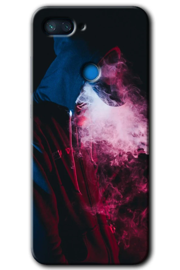 Xiaomi Mi 8 Lite Kılıf HD Desen Baskılı Arka Kapak - Smoke-Man