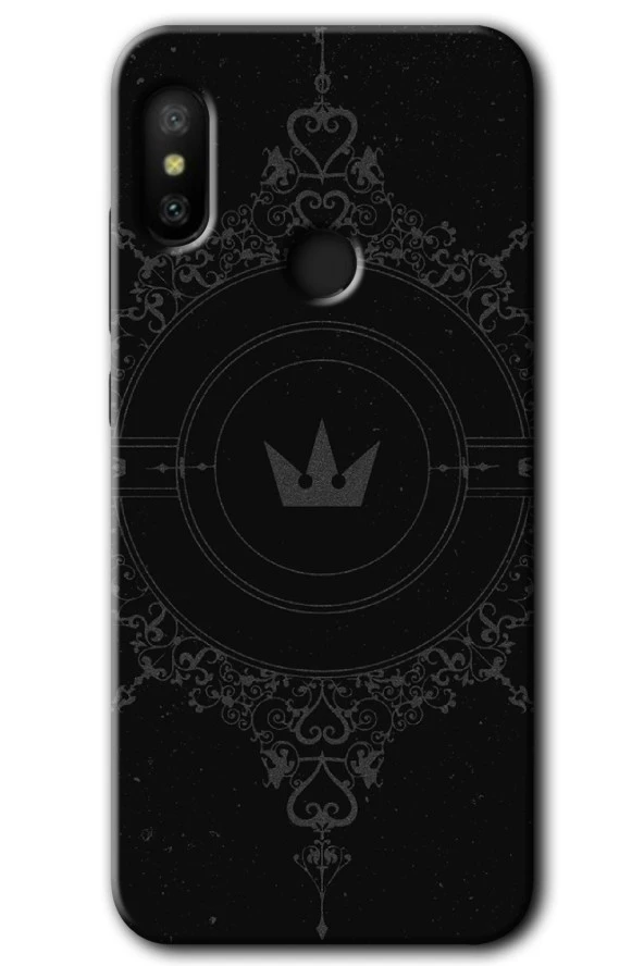 Xiaomi Mi A2 Lite Kılıf HD Desen Baskılı Arka Kapak - Siyah Mandala 1