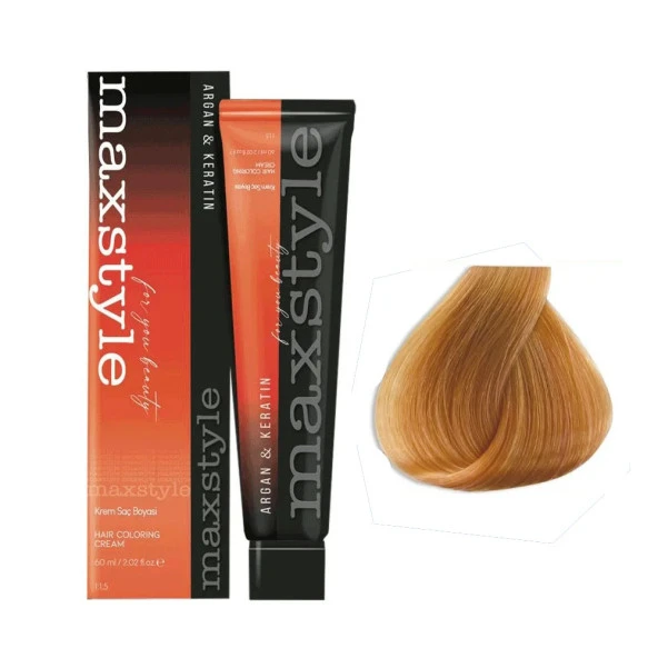 Maxstyle Argan Keratin Saç Boyası 8.33 Bal Köpüğü  x 2 Adet + Sıvı oksidan 2 Adet