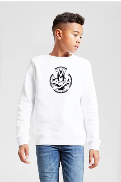 Monogatari Anime Koyomi Vampire Symbol Beyaz Çocuk 2ip Sweatshirt