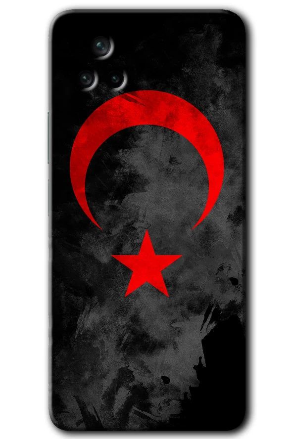 Poco F4 Kılıf HD Desen Baskılı Arka Kapak - Black Ayyıldız