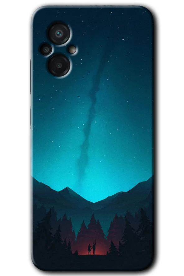 Poco M5 Kılıf HD Desen Baskılı Arka Kapak - Night Fores Mount