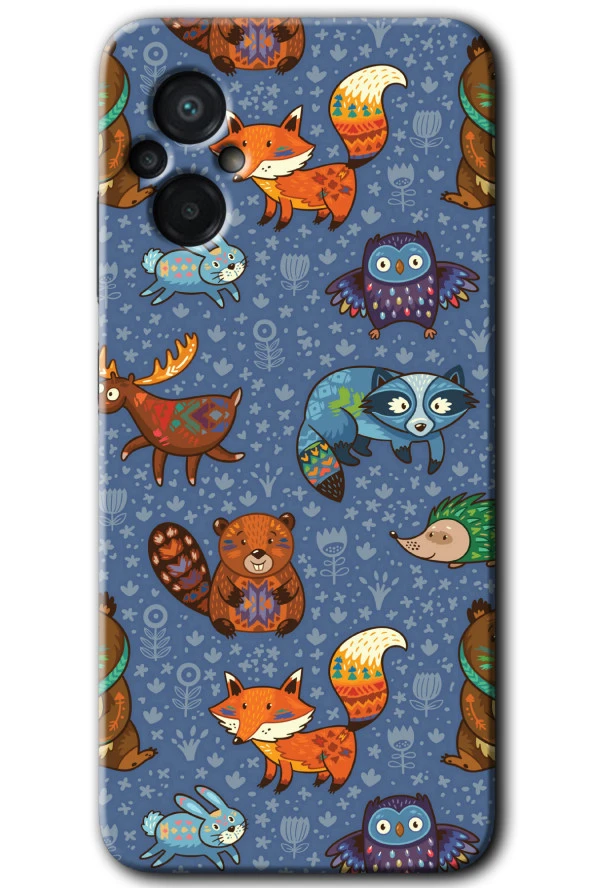 Poco M5 Kılıf HD Desen Baskılı Arka Kapak - Animals Funny