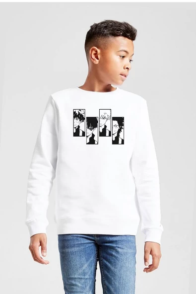 My Hero Academi Anime Class 1A Boys Beyaz Çocuk 2ip Sweatshirt ürün görseli