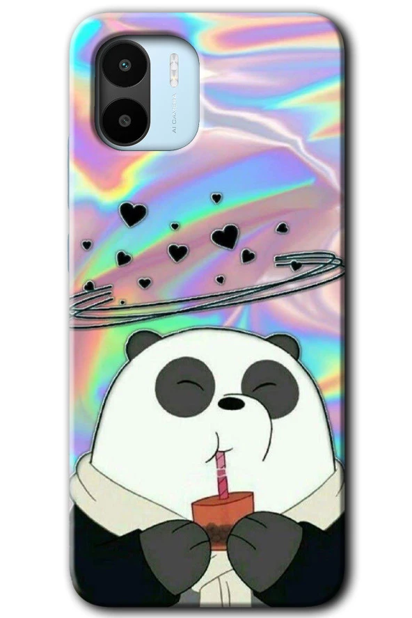 Redmi A1 Kılıf HD Desen Baskılı Arka Kapak - Milkshake Panda