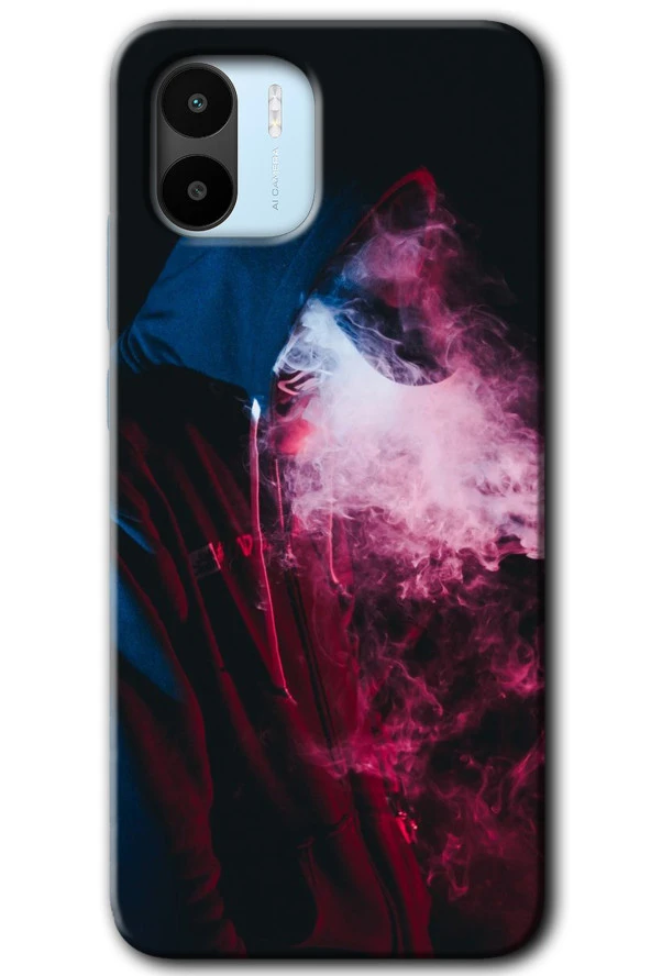 Redmi A1 Kılıf HD Desen Baskılı Arka Kapak - Smoke-Man