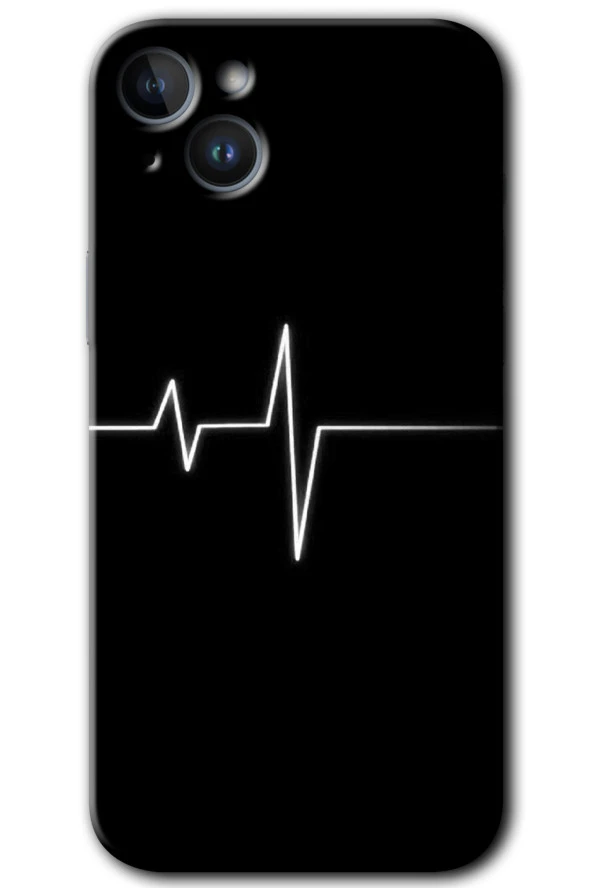 iPhone 14 Kılıf HD Desen Baskılı Arka Kapak - Heart Rytm