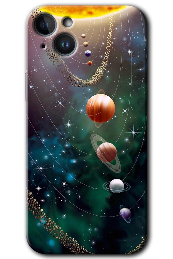 iPhone 14 Plus Kılıf HD Desen Baskılı Arka Kapak - Cosmos