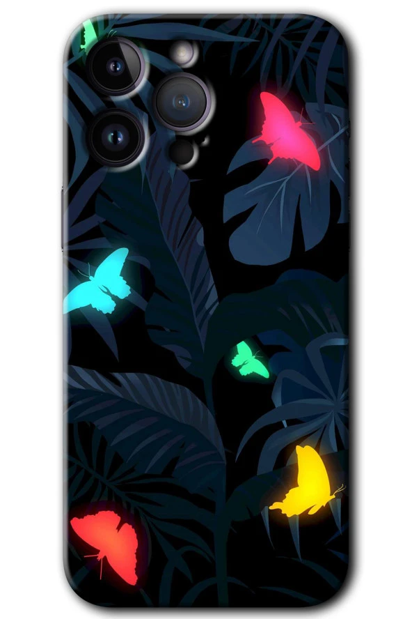 iPhone 14 Pro Kılıf HD Desen Baskılı Arka Kapak - Lighter Butterfly