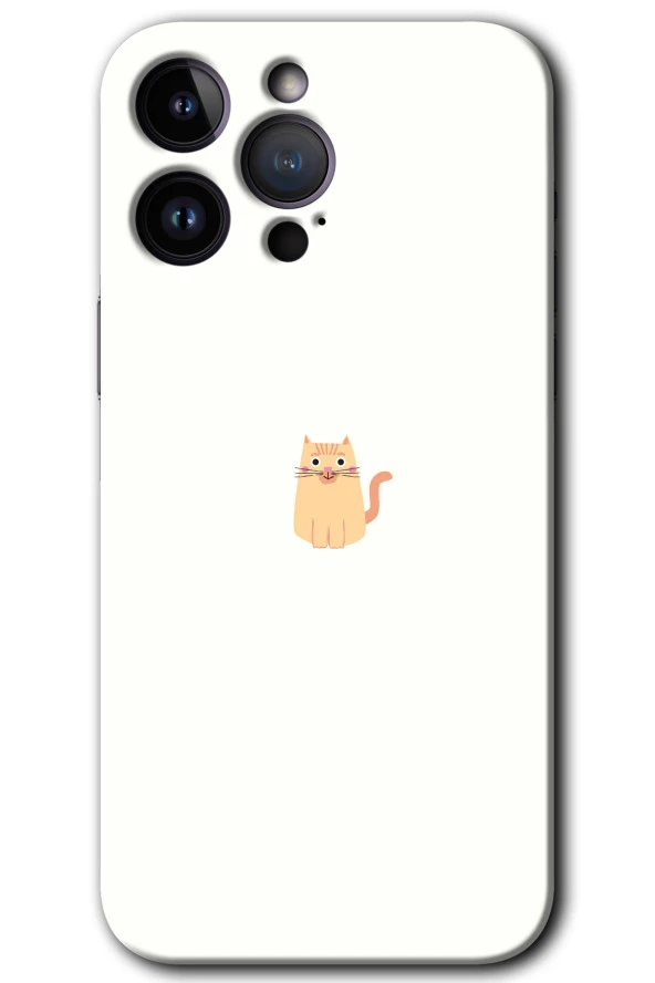 iPhone 14 Pro Kılıf HD Desen Baskılı Arka Kapak - Cat Minimalism