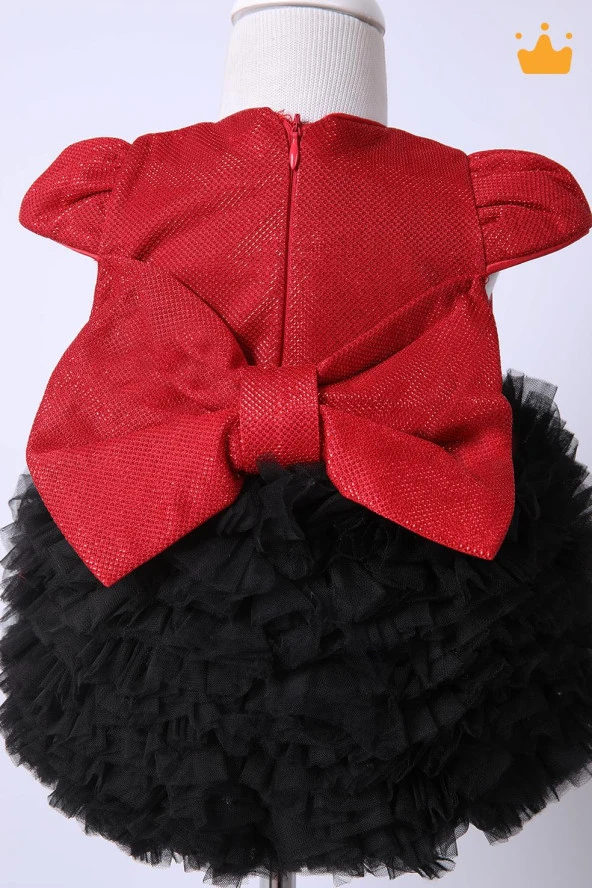 Babyhola Yılbaşı Konsept Özel Tütü Pul Kız Bebek Elbisesi Kostümü Abiyesi Kırmızı - 2