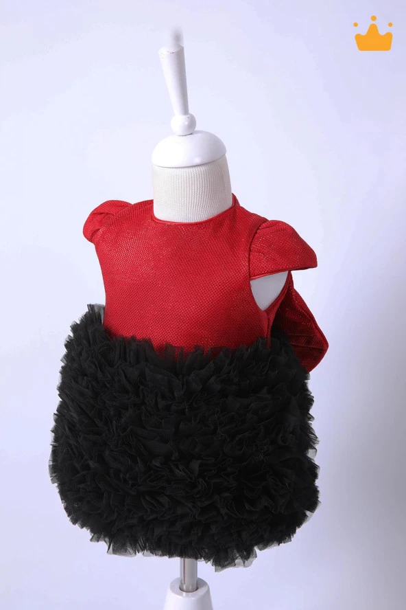 Babyhola Yılbaşı Konsept Özel Tütü Pul Kız Bebek Elbisesi Kostümü Abiyesi Kırmızı - 4