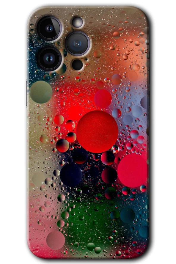 iPhone 14 Pro Max Kılıf HD Desen Baskılı Arka Kapak - Wet Bubbles