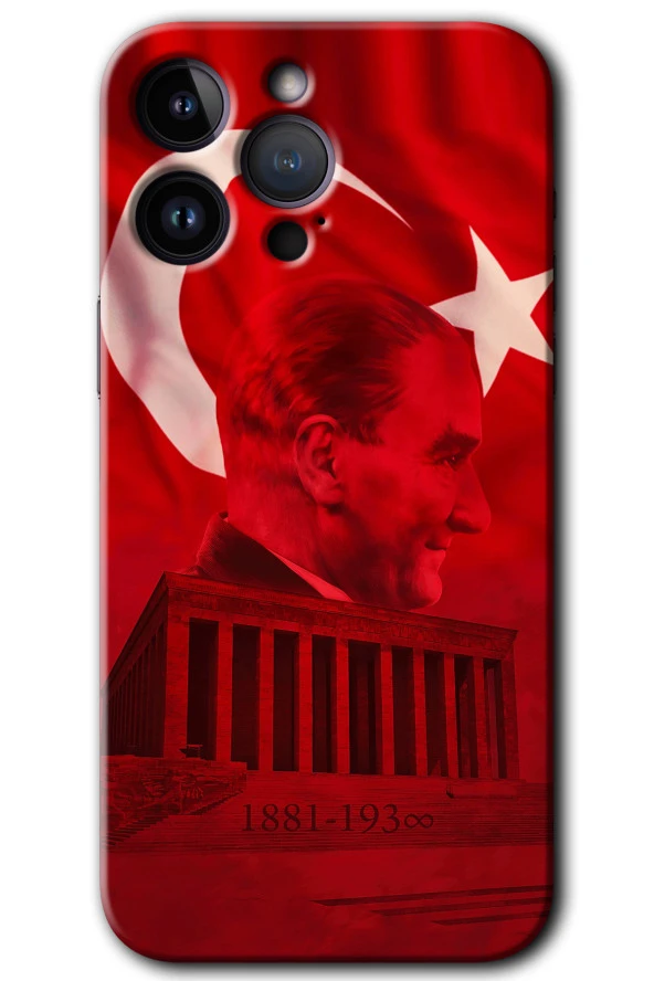 iPhone 14 Pro Max Kılıf HD Desen Baskılı Arka Kapak - Anıtkabir Atatürk