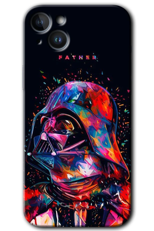 iPhone 15 Kılıf HD Desen Baskılı Arka Kapak - Father Vader